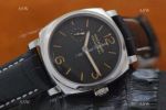 Swiss Grade Knockoff Padiomir Panerai Watch Stainless Steel Case Black Leather